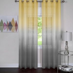 Yellow and gray ombre curtains
